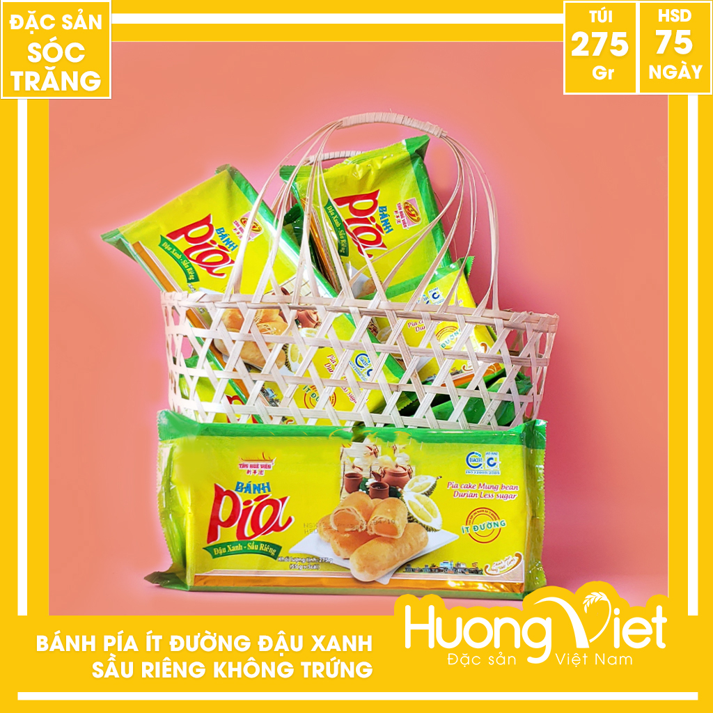 Đặc Sản Sóc Trăng - Bánh Pía Ít Đường Không Trứng 275G, Bánh Pía Sóc Trăng, Bánh Ít Ngọt Ăn Kiêng