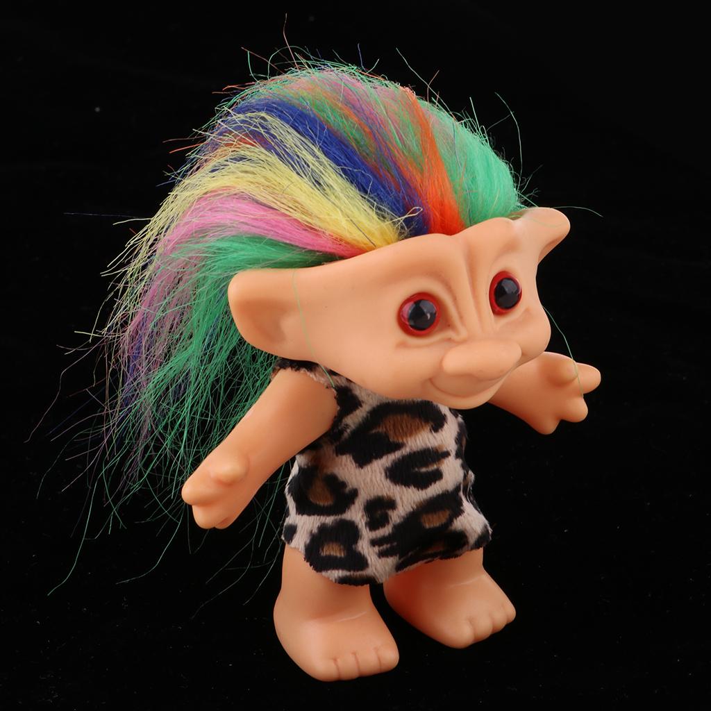 Tinh Tế May Mắn Troll Búp Bê Mini Nhân Vật Hành Động Đồ Chơi Trang Trí Bánh Da Báo