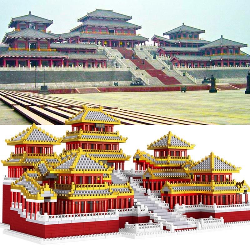 Mô hình kiến trúc kỳ quan thế giới Cung A Phòng decor cung afang đồ chơi lắp ghép cung điện lâu đài xếp hình taj mahal