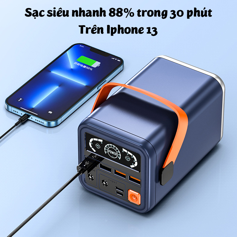 Sạc dự phòng dung lượng lớn 2Project 60000mAh có quai mang đi chơi đi du lịch , shipper tiện dụng