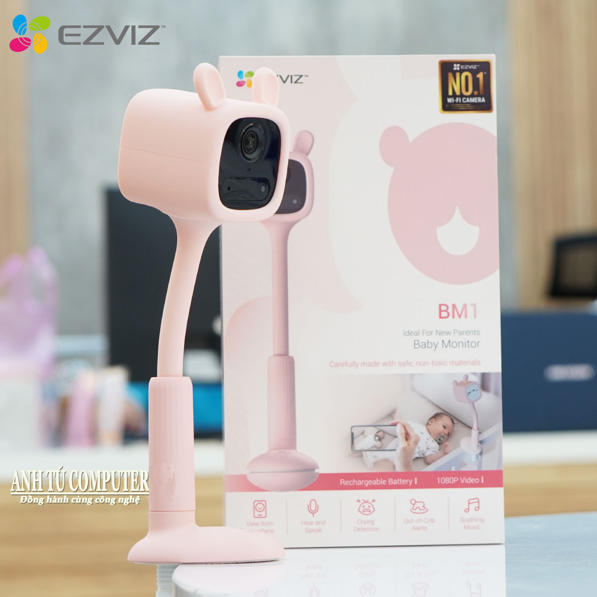 Camera trông trẻ thông minh tích hợp pin EZVIZ BM1 hàng chính hãng