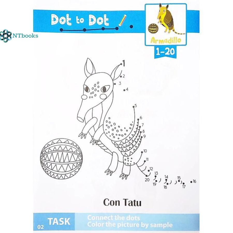 Combo 2 cuốn Nối Số Và Tô Màu Thông Minh: Thế Giới Động Vật - Động Vật Hoang Dã Tập 1 + Tập 2
