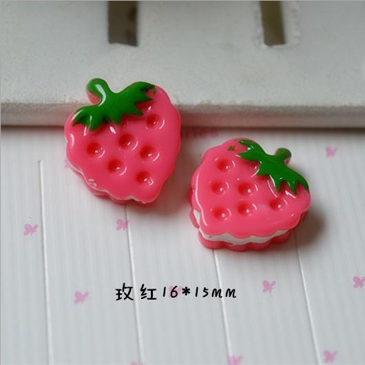 HN * Mô hình charm bánh quy kem dâu tây trang trí nhà búp bê, ốp điện thoại, DIY