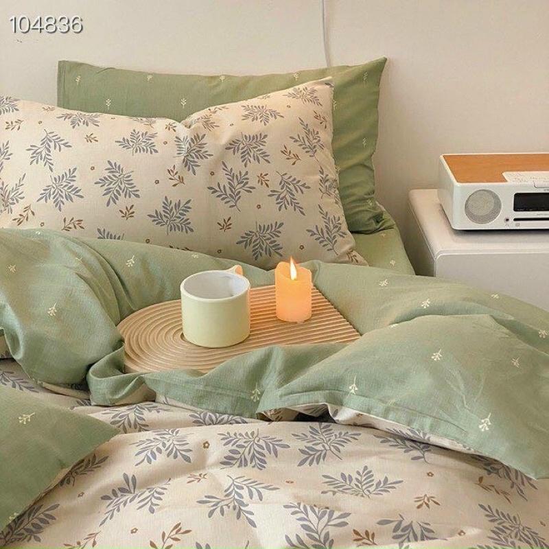 Set Cotton Living 100%cotton Hàng Nhập Khẩu Cao Cấp 4 Món Hoa Vintage
