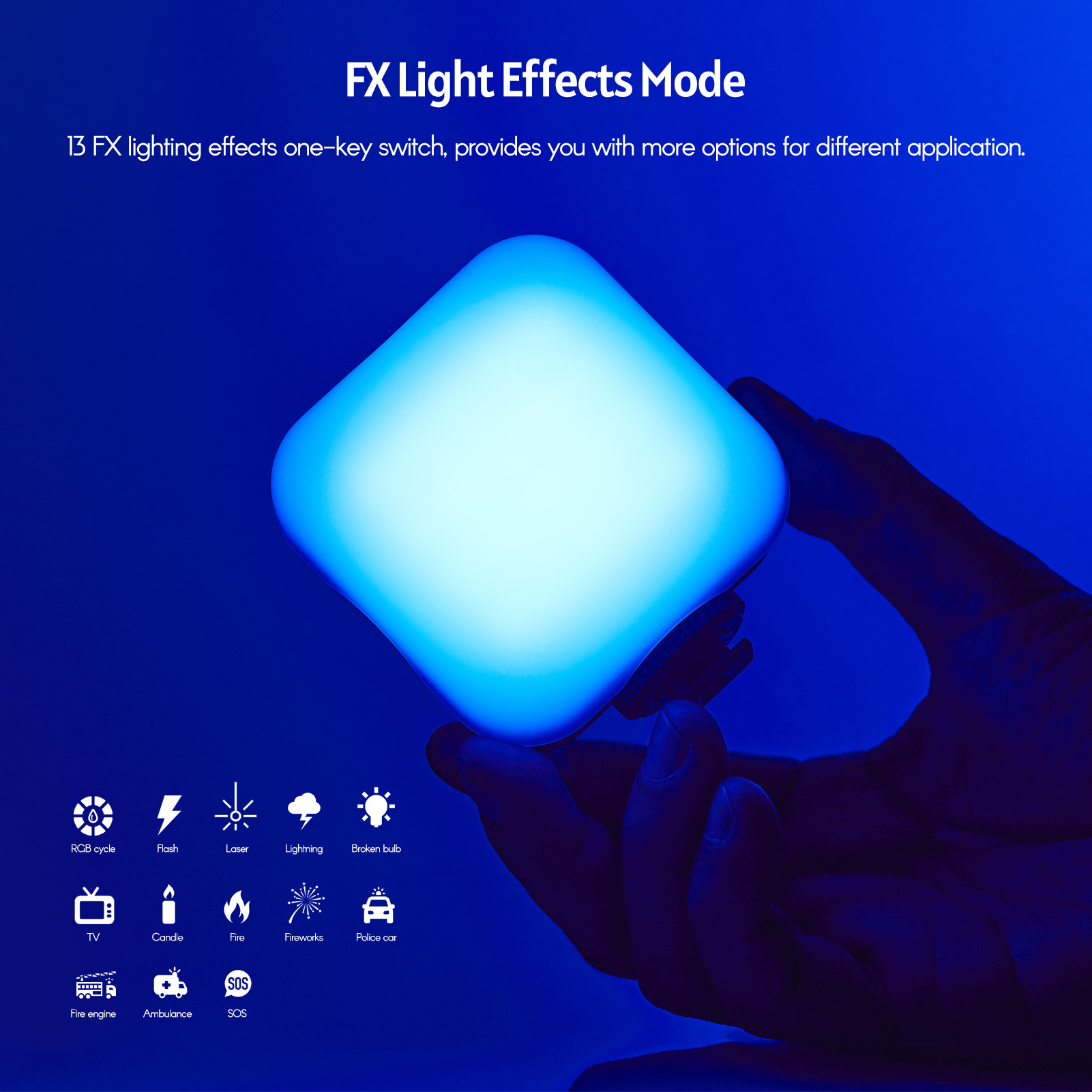 Đèn Godox LITEMONS LED6R RGB LED có thể thay đổi 13 hiệu ứng ánh sáng
