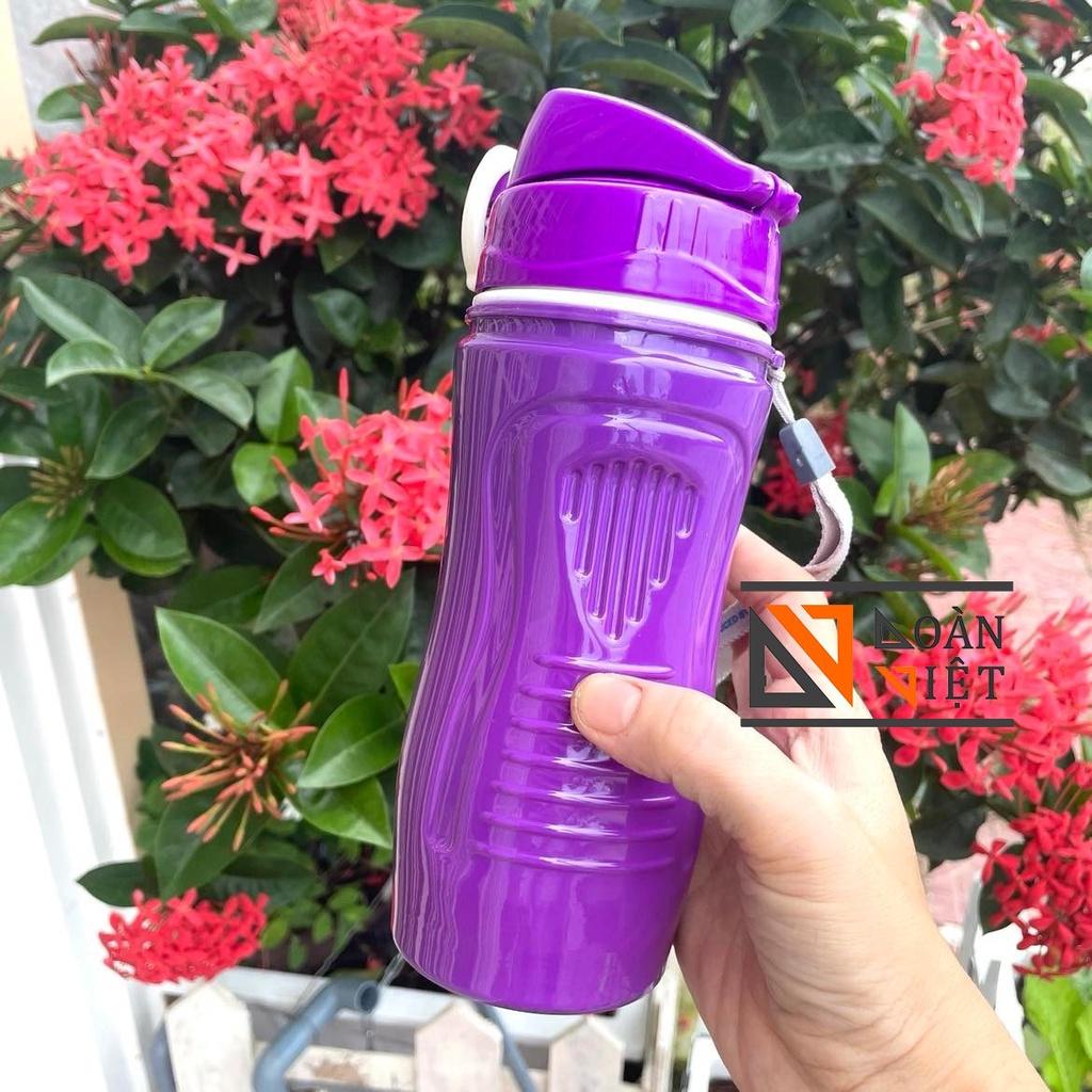 BÌNH NƯỚC HỌC SINH GIỮ NHIỆT 500ml- Công nghệ Nano- Nhựa PET bên ngoài chịu va đập mạnh, giữa là PU giữ lạnh HVCCLC