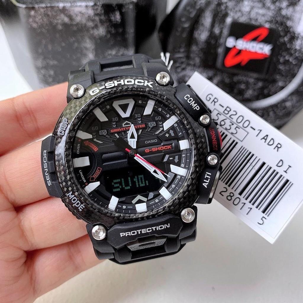 Đồng Hồ Nam Dây Nhựa Casio G-Shock GR-B200-1ADR Chính Hãng - Bluetooth - 4 Cảm Biến - Lõi Carbon- GR-B200-1A Gravity Master