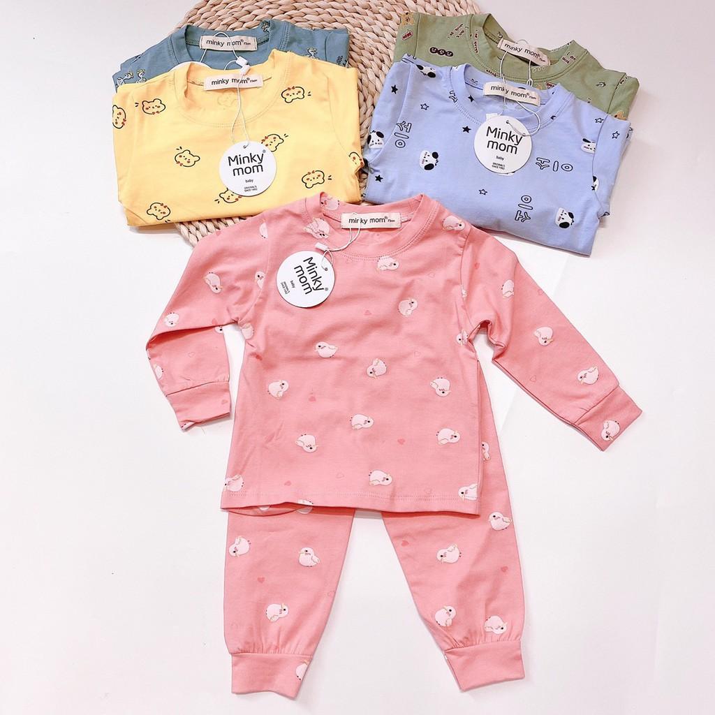 Bộ Cotton 100% (mẫu 4) in hình thú nhí ngộ nghĩnh cho bé trai và bé gái (5-18kg