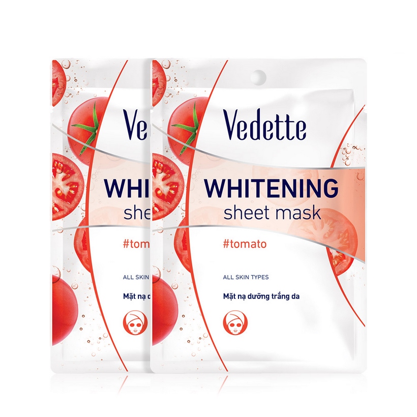 Mặt nạ giấy dưỡng trắng da cà chua Vedette Whitening Mask Tomato 22ml