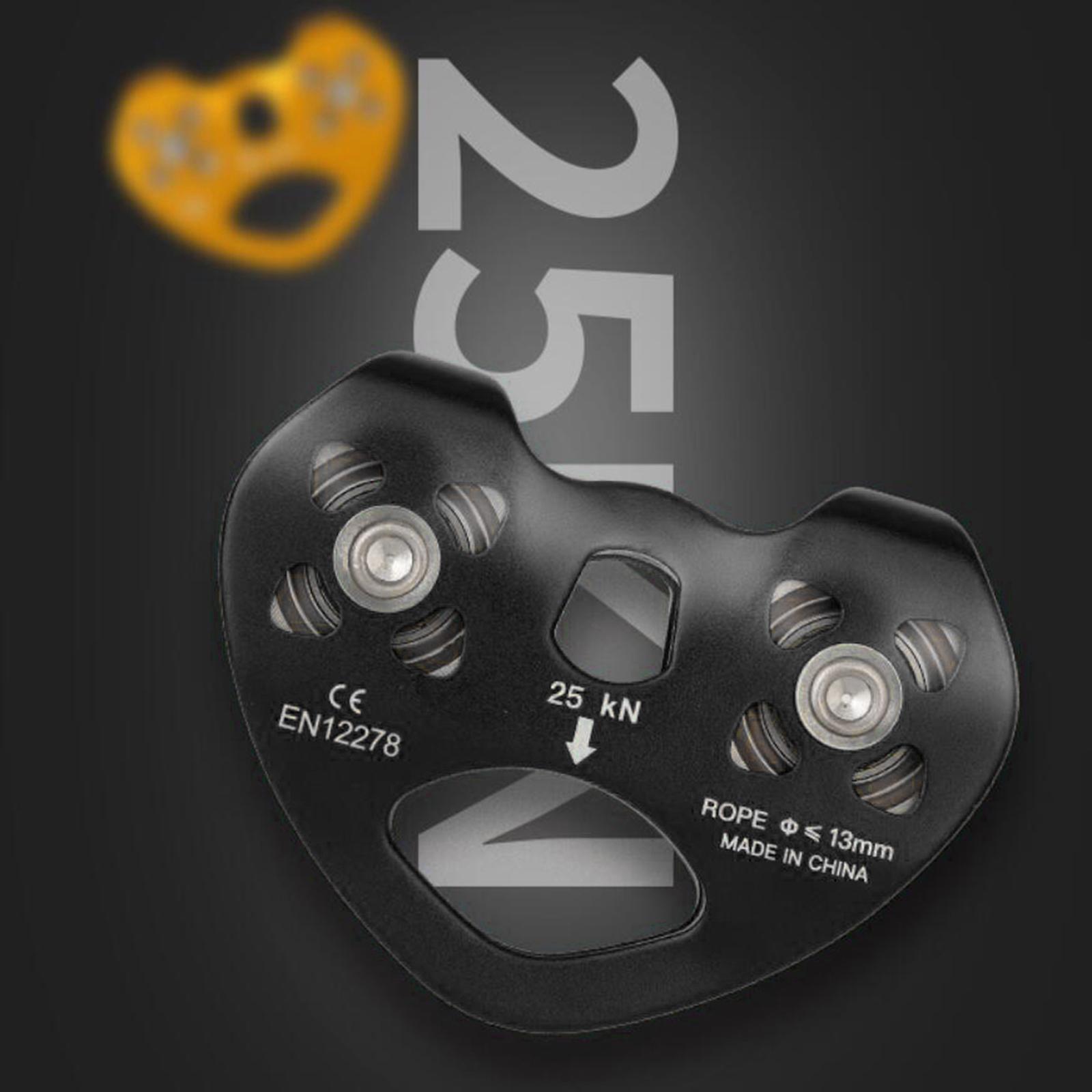 25KN Mountaineering Rock Climbing Zip Line Wire Cable Trolley Pulley Black