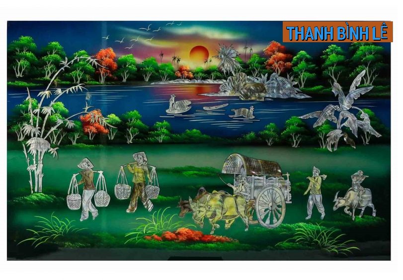 Tranh sơn mài khảm xà cừ cao cấp size 40x60