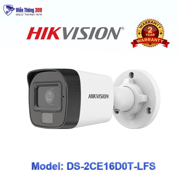 Camera Hik DS-2CE16D0T-LFS tích hợp micro thu âm và chống bụi, nước IP67 - Hàng chính hãng