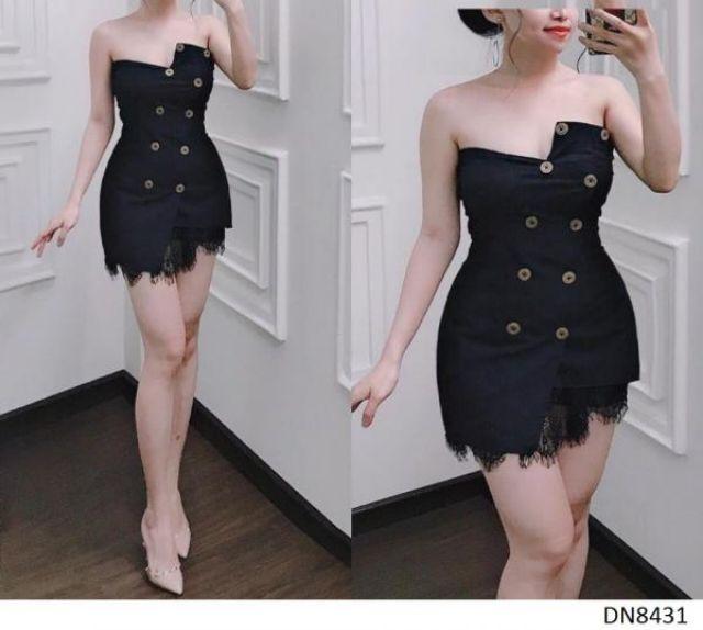 Sét áo ống kaki nút chân váy ren