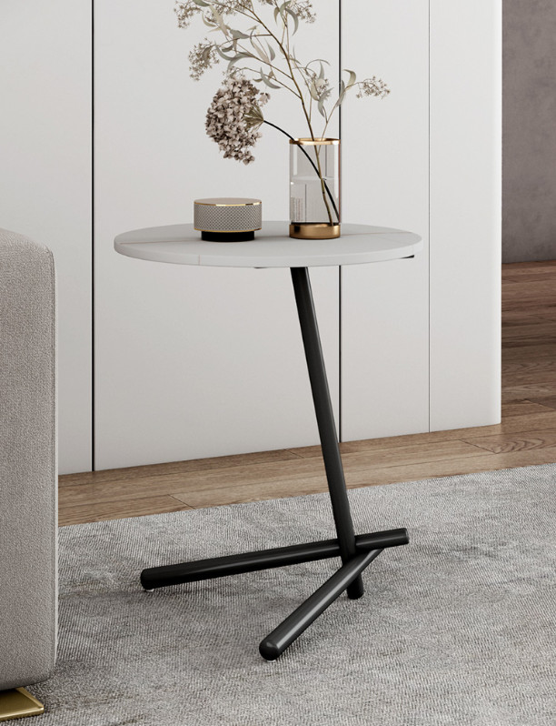 Táp Trà Cafe, Bàn Trà Uống Nước, Bàn Trà Sofa Mặt Đá Ceramic Cao Cấp BH 12 Tháng KT D40X50Cm