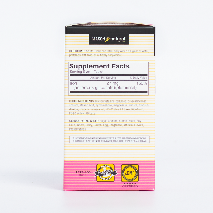 Viên Uống Bổ Máu, Tăng Tế Bào Hồng Cầu MASON NATURAL Ferrouse Gluconate