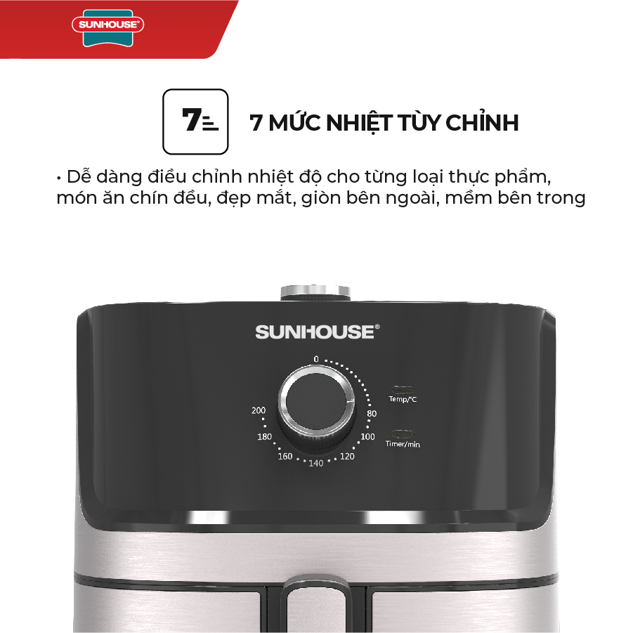 Nồi Chiên Không Dầu Sunhouse SHD4027 (6 Lít) - Hàng chính hãng