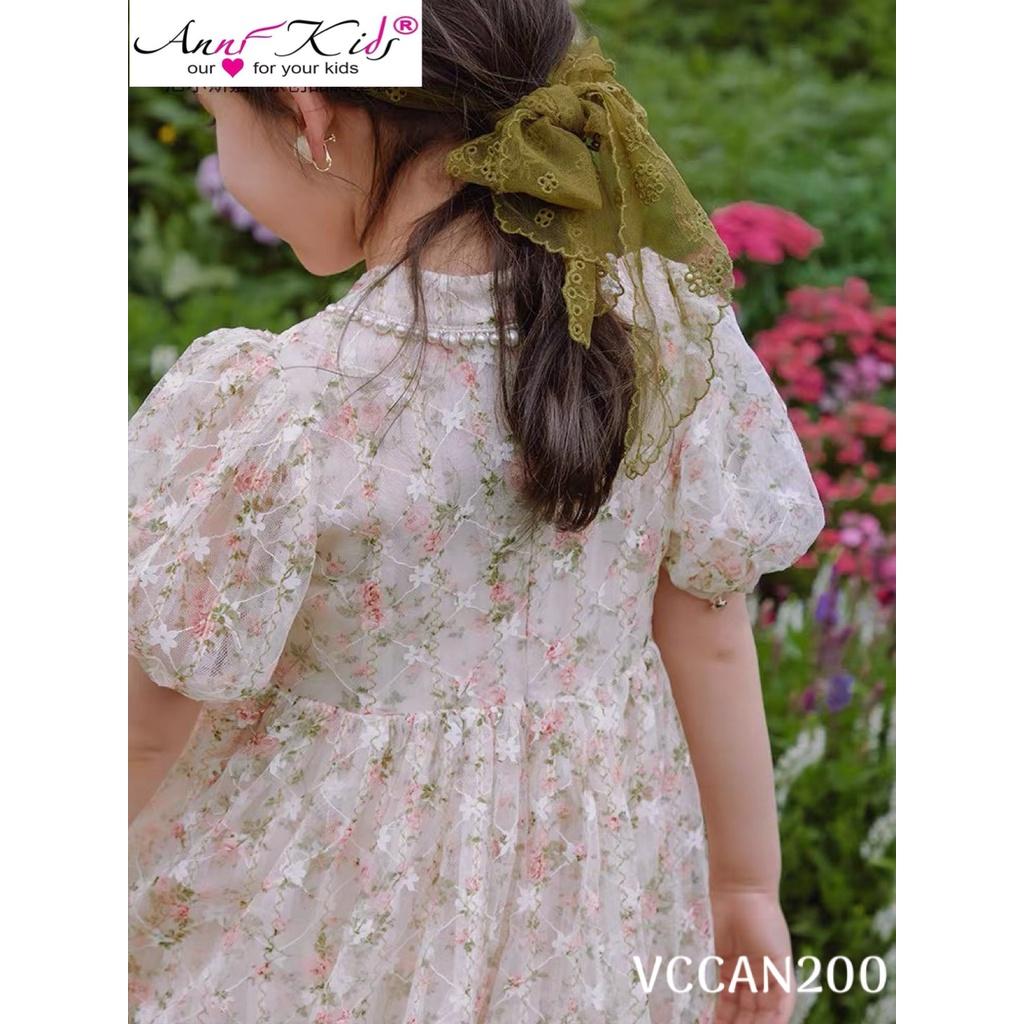 Đầm công chúa ren hoa cho bé gái dự tiệc sang đẹp size 12-35kg hàng thiết kế cao cấp