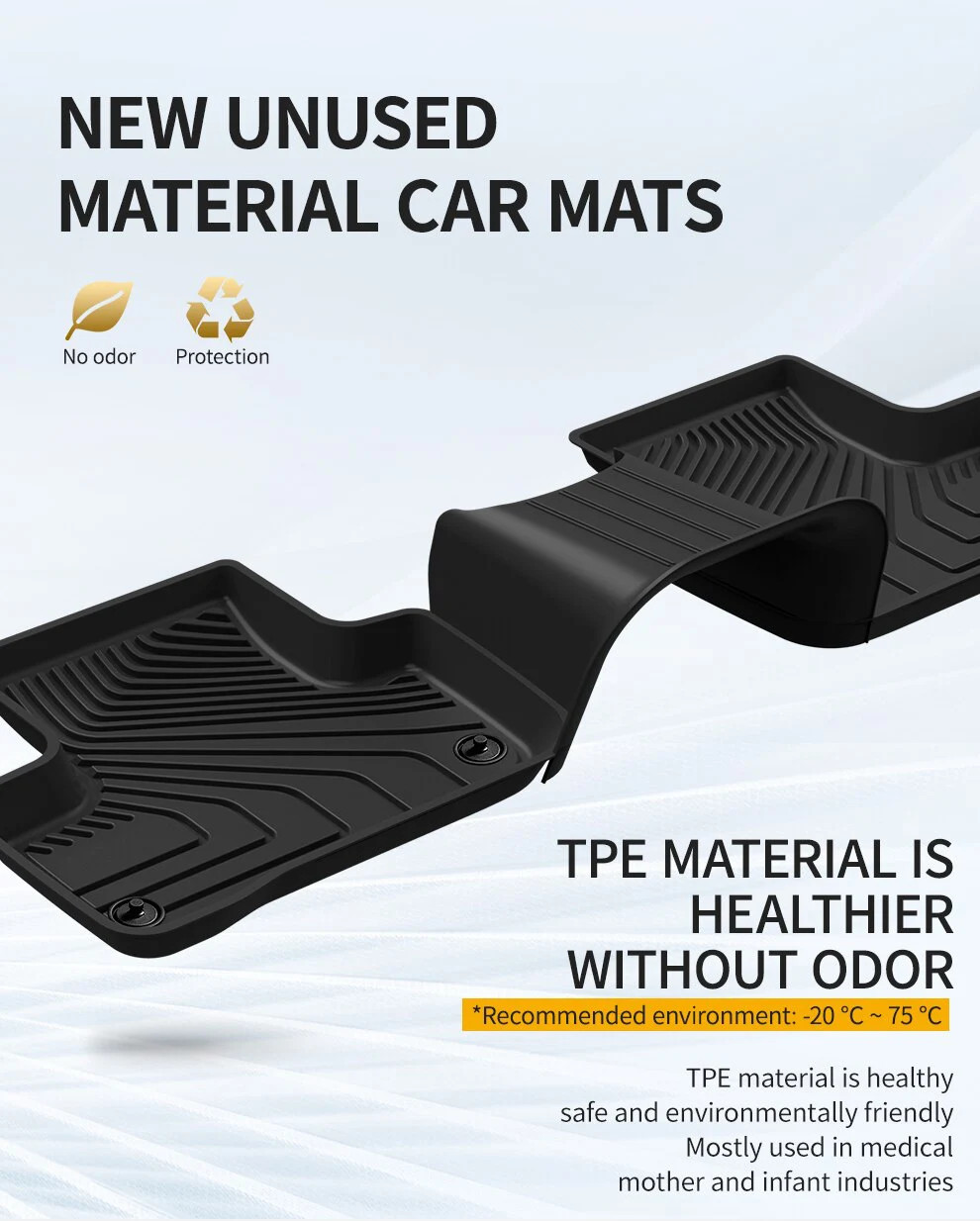 Thảm lót sàn xe ô tô Volvo XC60 2017- đến nay Nhãn hiệu Macsim 3W chất liệu nhựa TPE đúc khuôn cao cấp - màu đen
