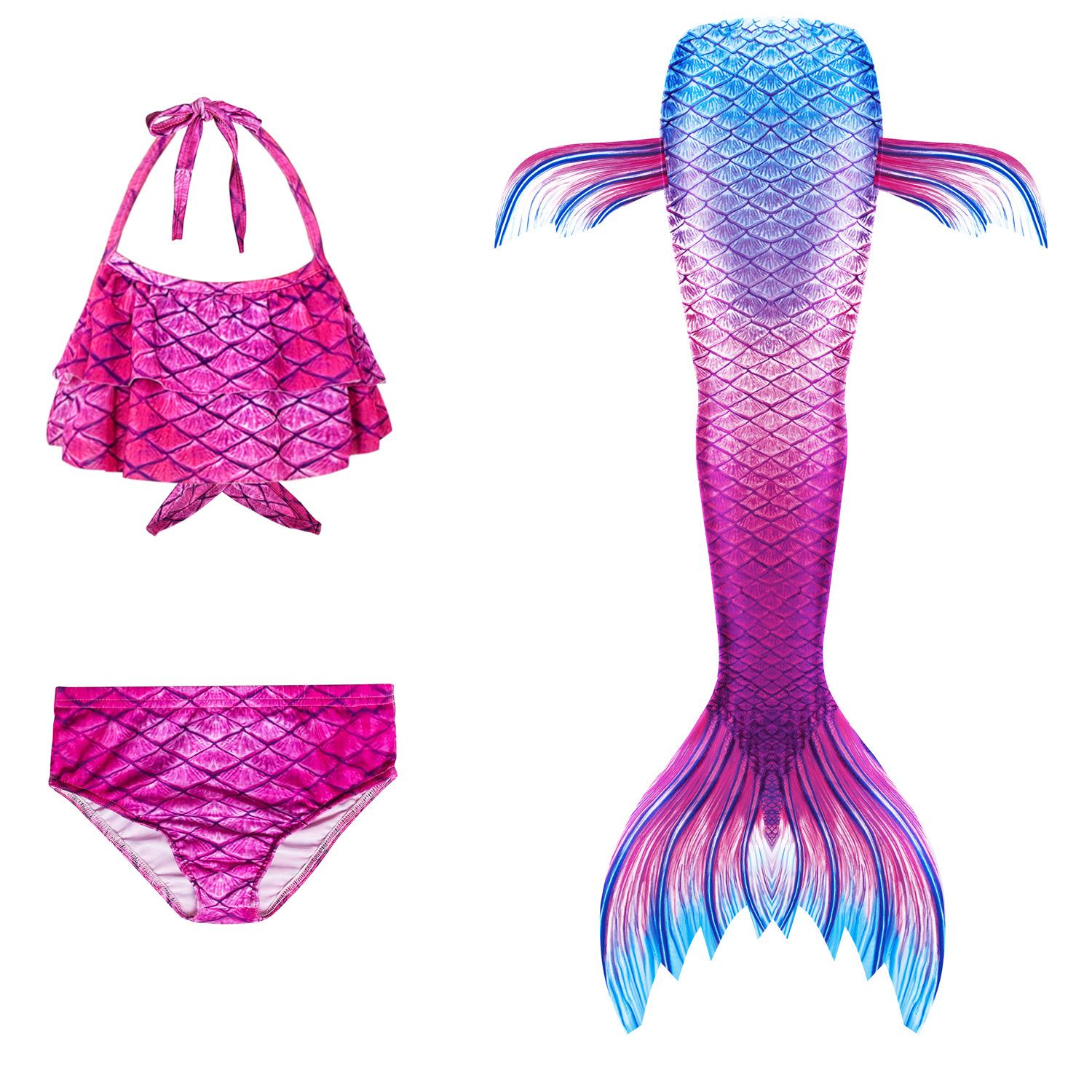 Trẻ Em Bé Gái Ba Bộ Nàng Tiên Cá Đuôi Đồ Bơi Bikini Trẻ Em Hot MÙA HÈ Đồ Bơi Cho Đảng Trang Phục Hóa Trang