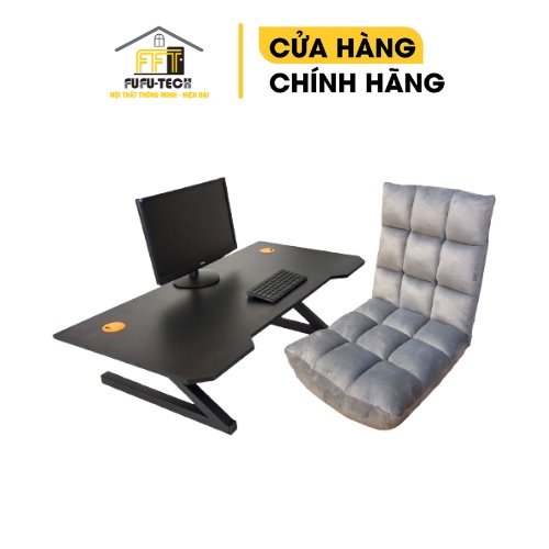 Combo bàn làm việc chữ Z FUFUTECH và ghế ngồi bệt xếp gọn Tatami, kích thước 1m2, dùng để PC chơi Game, học tập