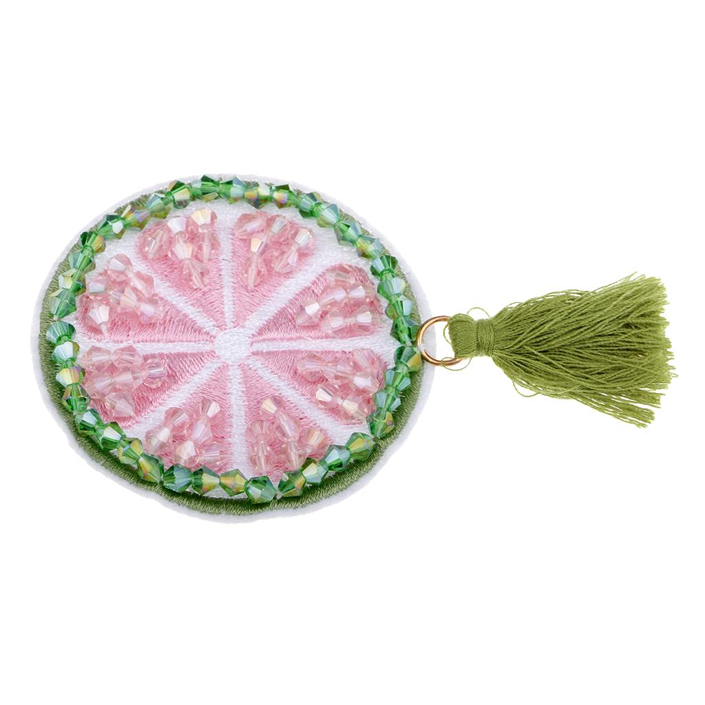 Iron /Sew On Lemon Beads Rhinestones Patch Applique For Clothes Bags Decor