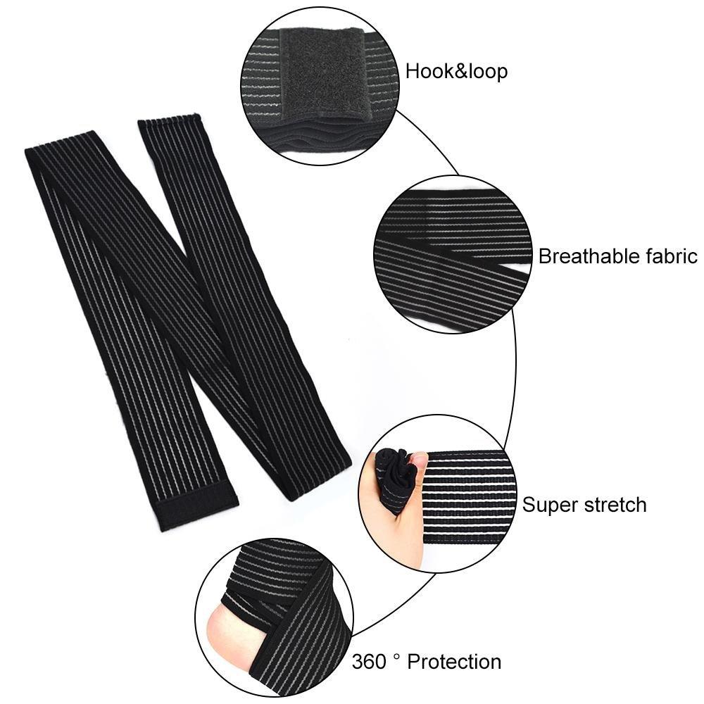 1PCS Tay áo nén Băng Băng đàn hồi, Nén có thể điều chỉnh Bọc chân để ổn định dây chằng, đau khớp, thể thao Color: Black Size: 70cm