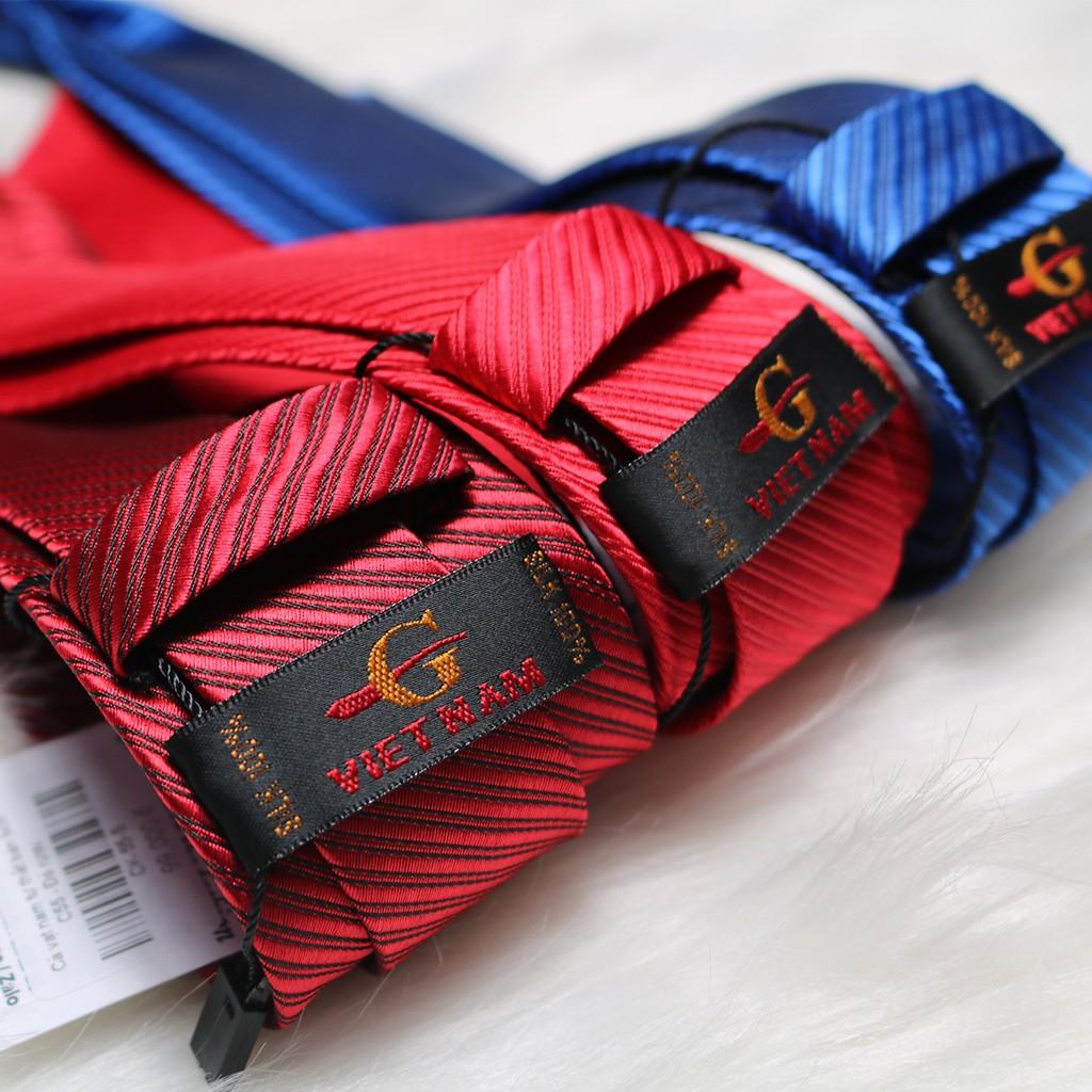 Cà vạt nam xanh KING cho công sở bản nhỏ 6cm vải lụa cao cấp kiểu dáng hàn quốc C013
