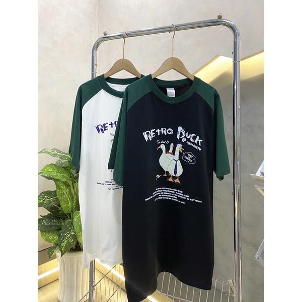 Áo thun tay lỡ gaplan áo thun phối tay unisex