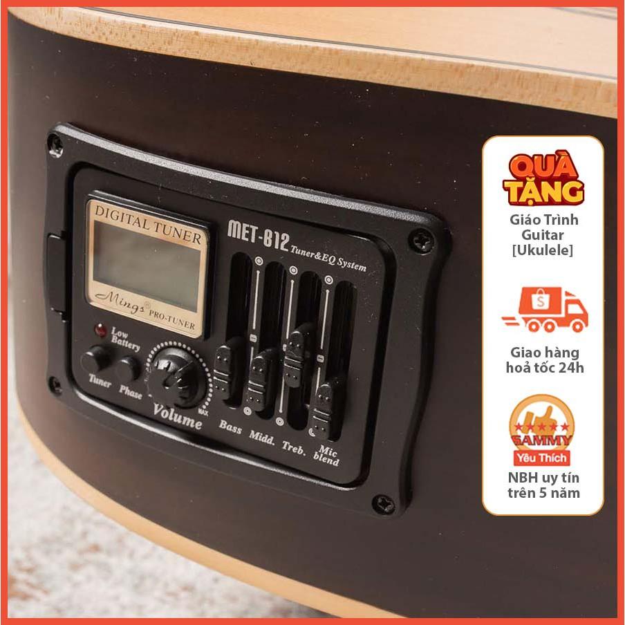 BỘ KHUYẾCH ĐẠI ÂM THANH EQ GUITAR MET B12 - tặng dây 3 mét - tích hợp tuner - gắn thùng đàn