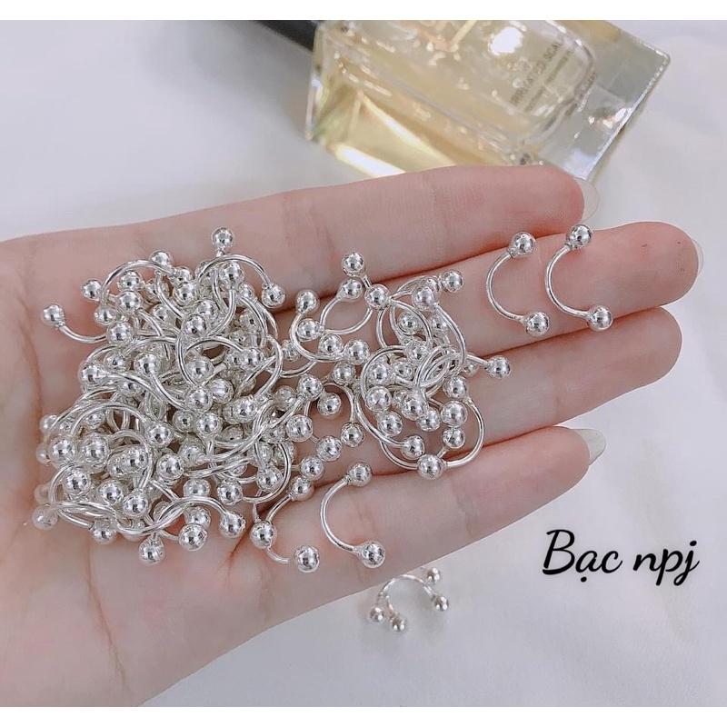Bông tai bạc dáng cong trẻ trung, cá tính_ Bạc Ta -Bạc Npj