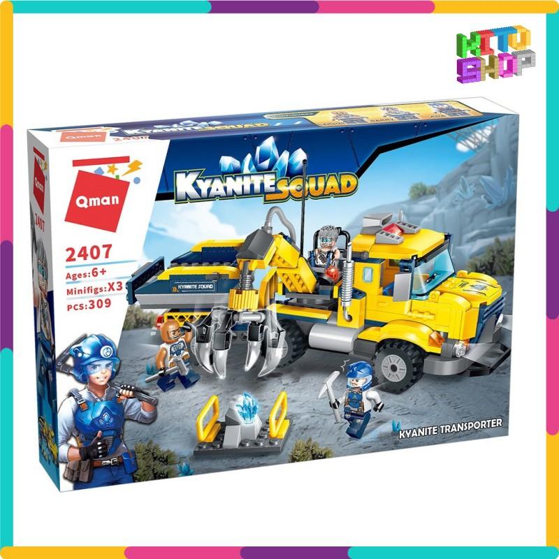 Đồ Chơi Xếp Hình Thông Minh Cho Trẻ Từ 6 Tuổi Qman 2407 - Xe Vận Chuyển Kyanite 309 Mảnh Ghép
