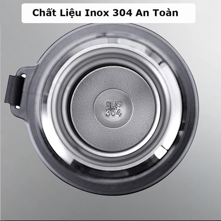 Bình giữ nhiệt nóng lạnh 820ML chất liệu Inox, bình đựng nước thể thao có dây đeo tiện dụng