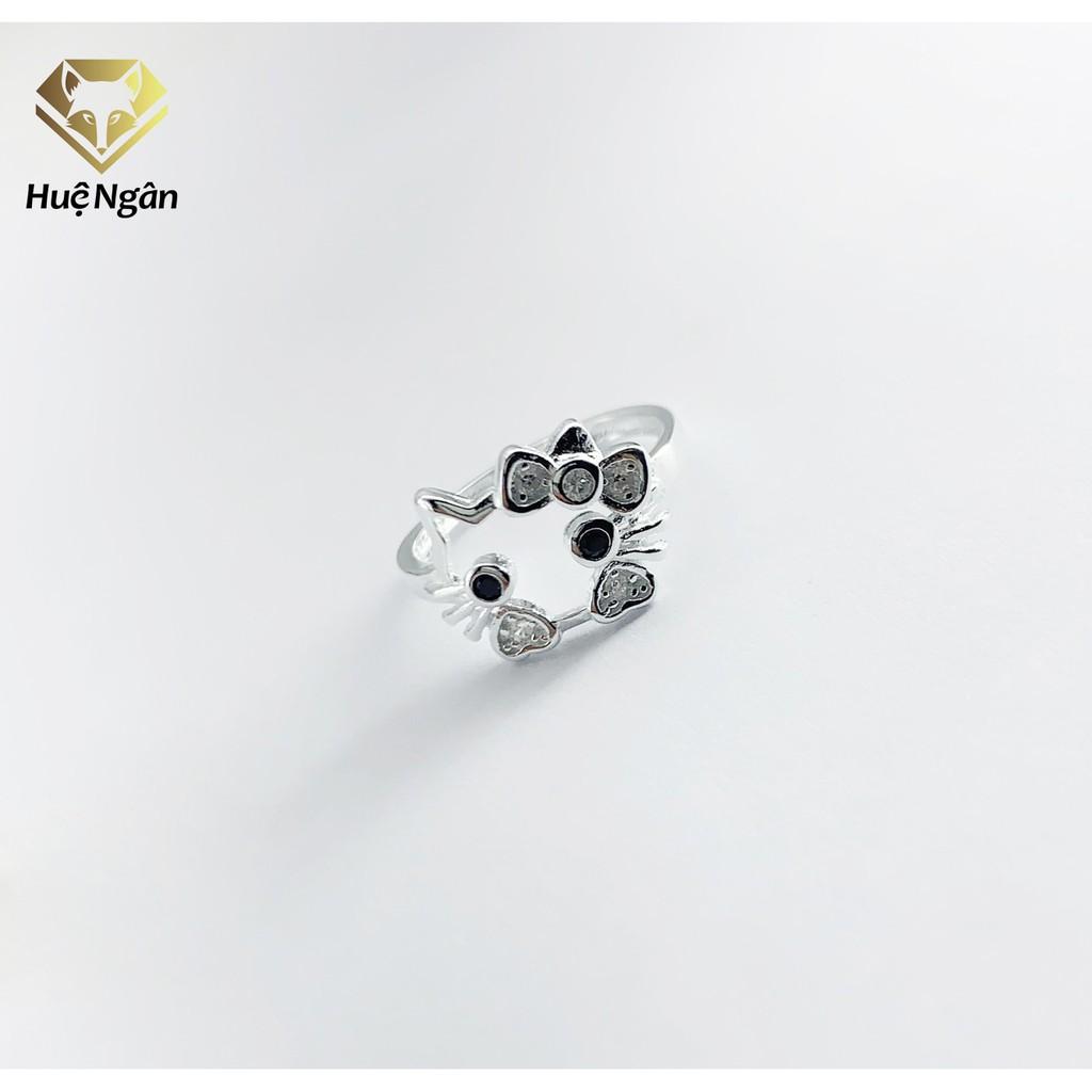 Nhẫn bạc Ý 925 Huệ Ngân - Mèo KITTY RYR140009