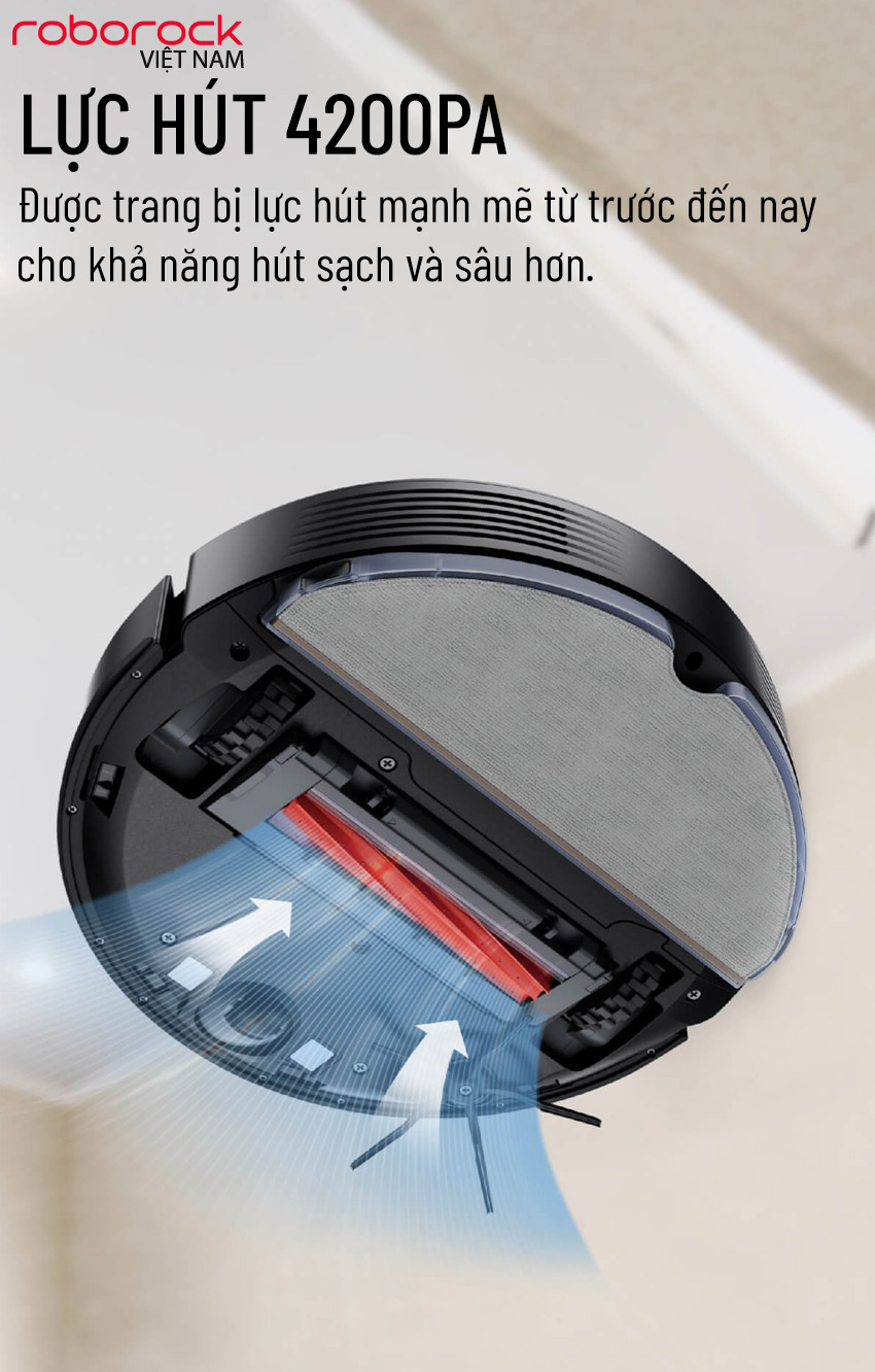 Robot Hút Bụi Lau Nhà XIAOMI ROBOROCK Q7 MAX PLUS - 2023 Tự Động Giặt Sấy Giẻ Tự Gom Rác Tự Động Tạo Bản Đồ Siêu Nhanh Với Camera AI Diện Tích 220 m2 Lực Hút 5200 Pa Công Suất 68 W - Hàng Chính Hãng