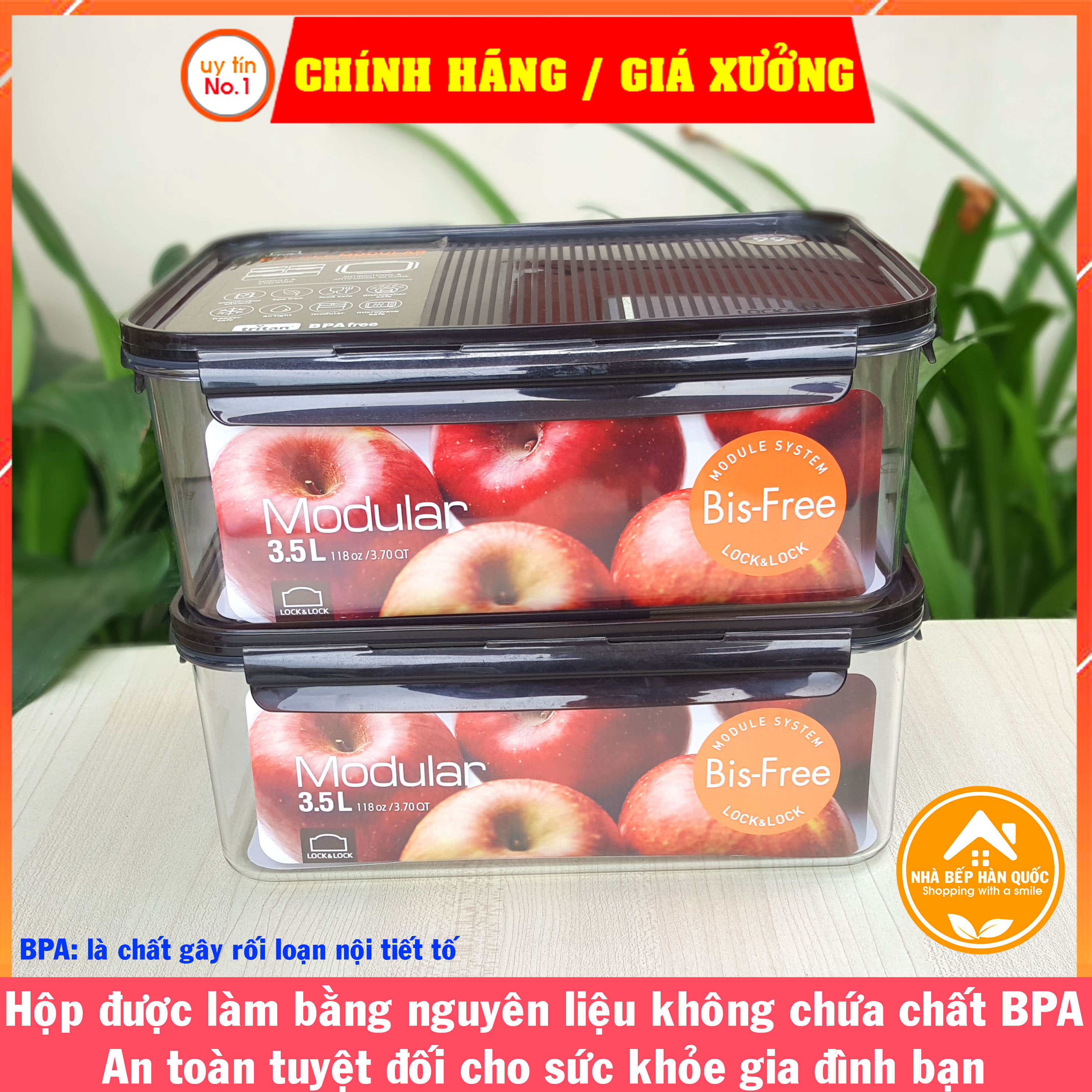 Hộp bảo quản thực phẩm Lock&Lock Bisfree Modular LBF408 4800ml LBF407 3500ml