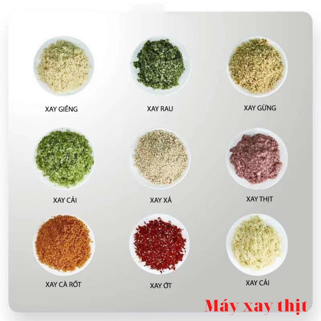 máy xay thịt mini NONGLAN xay tỏi ớt xay thịt, máy xay thịt đa năng xay sinh tố ngũ cốc dung tích 2L