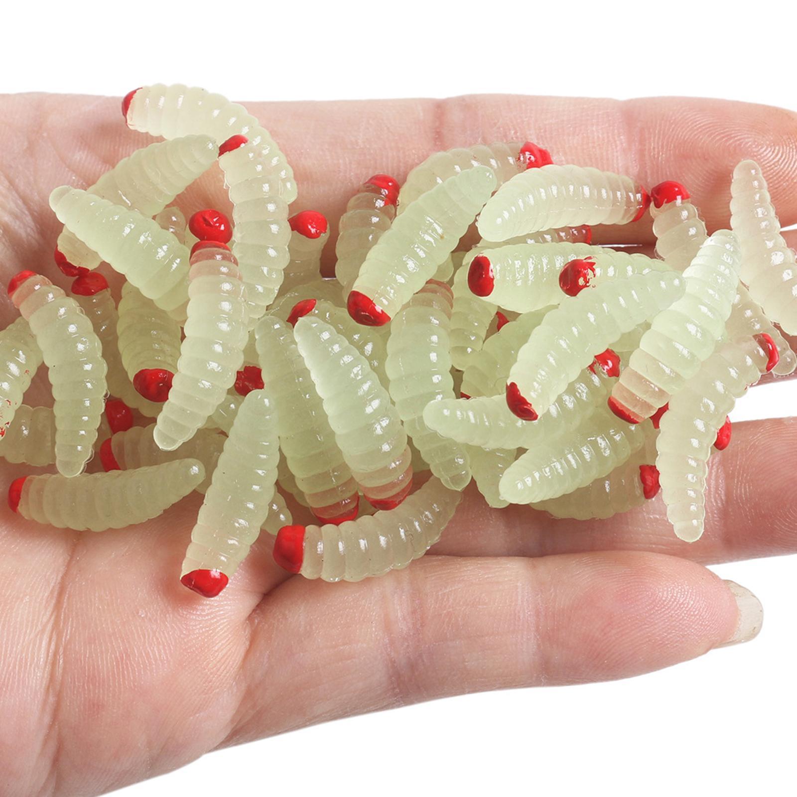 100 Pieces Fishing Lures Baits Soft Fishing Lures for Freshwater Portable for Bass Trout Professional Jig Fishing Gear Simulation Worm Grub