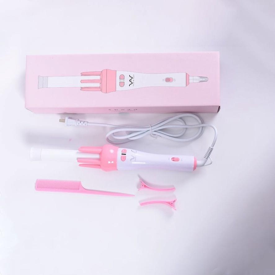 Máy uốn tóc Fullbox chính hãng lược điện làm xoăn xoay tự động ViVo 3 in 1 - Máy uốn tóc xoăn Vivo xoay tự động 360 độ