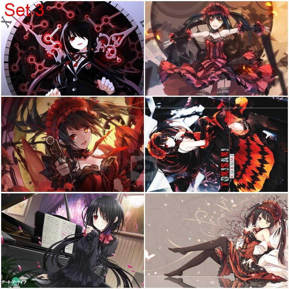Bộ 6 Áp phích - Poster Anime Date A Live - Cuộc Hẹn Sống Còn - A3,A4,A5