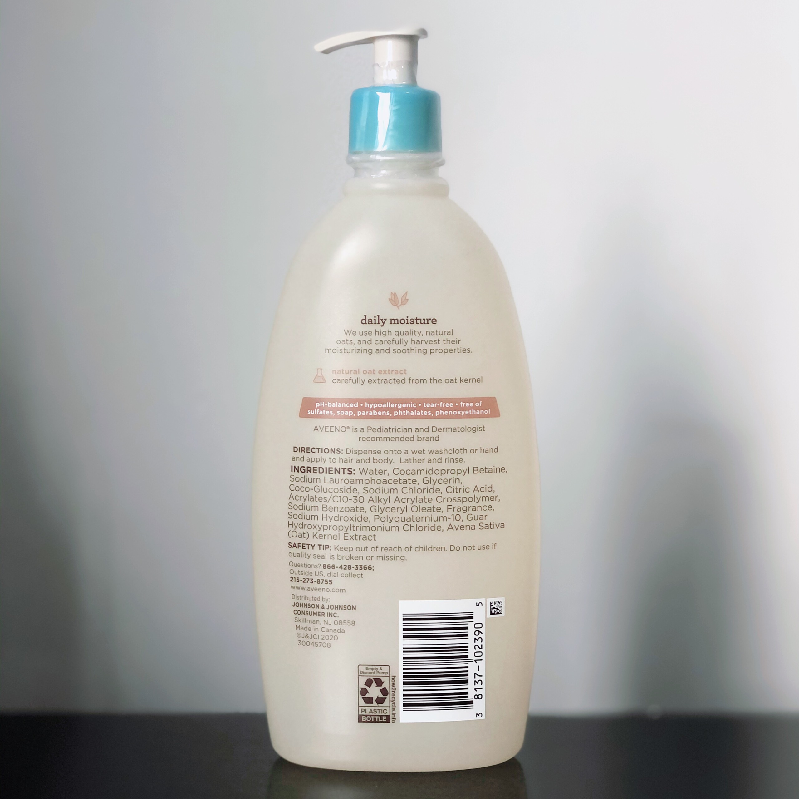 Sữa Tắm Gội Toàn Thân cho bé Aveeno Baby Daily Moisture Wash And Shampoo 532ml