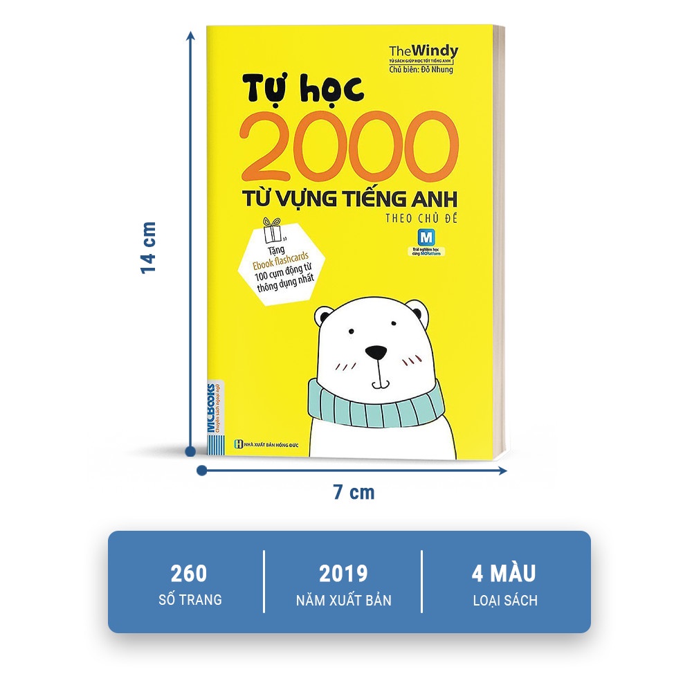 Sách Tự Học 2000 Từ Vựng Tiếng Anh Theo Chủ Đề Phiên Bản Khổ Nhỏ Dành Cho Người Học Căn Bản - Học Kèm App Online