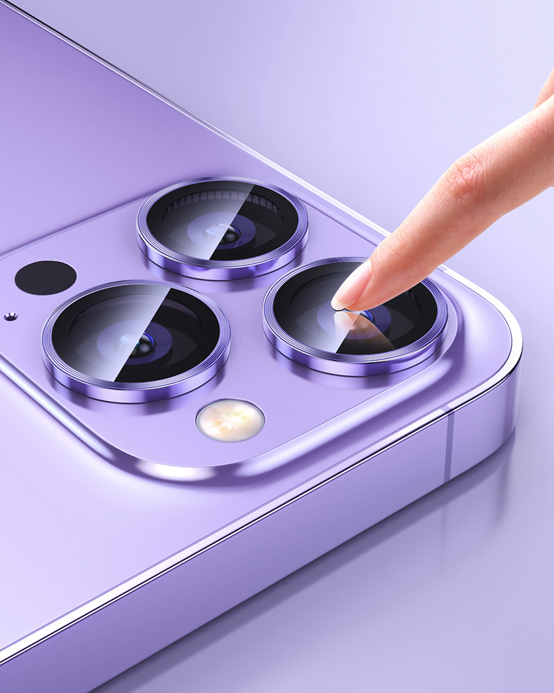 Ốp viền kính màu tím bảo vệ camera chống trầy xướt dành cho iPhone 14 Pro/ 14 Pro Max/ 14/ 14 Max