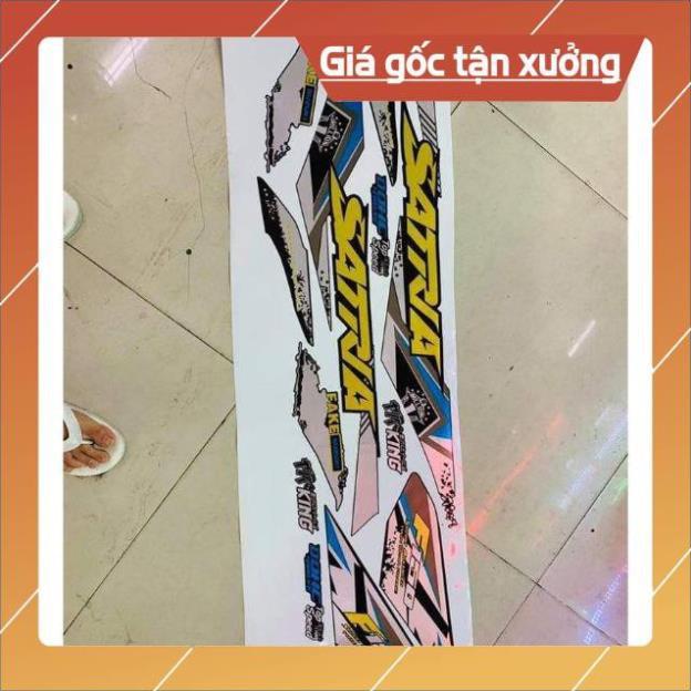 Tem rời Satria fi chất liệu Candy cao cấp dán xe đen