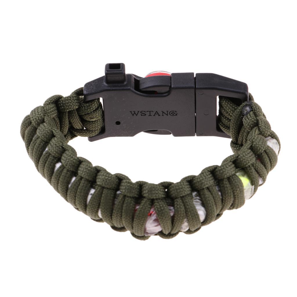 Survival Paracord Bracelet Emergency Whistle Compass Fishing Accessories Multifunction Tool Outdoor Sports