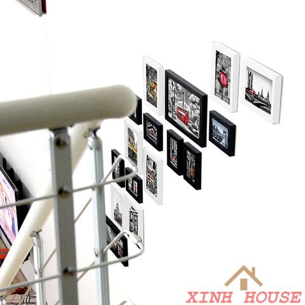 Bộ Khung Ảnh Treo Tường Cầu Thang KA1602 - Hỗ Trợ In Ảnh