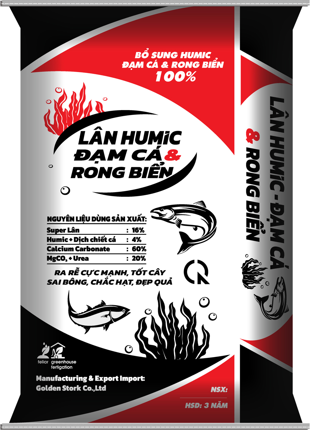 Phân Lân Humic Đạm cá Rong biển | Tốt cho tất cả các loại cây trồng (50kg)