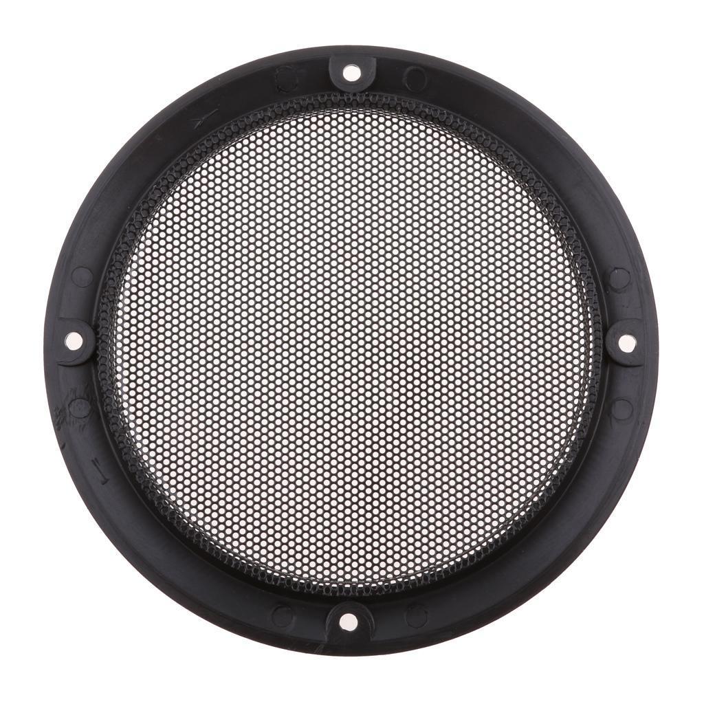 2Pieces 6.5 Inch Speaker Grills Cover Case with 8 pcs Screws for Speaker Mounting Home Audio DIY - 184mm Outer Diameter Black