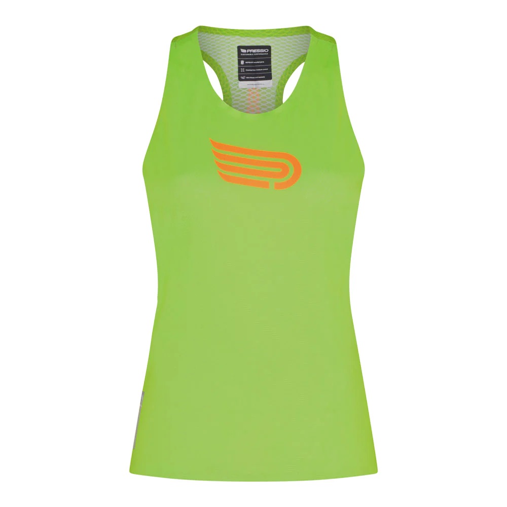 Áo Thun Chạy Bộ Nữ Singlet Pressio - Women’s Run Elite Singlet - Lime/Orange