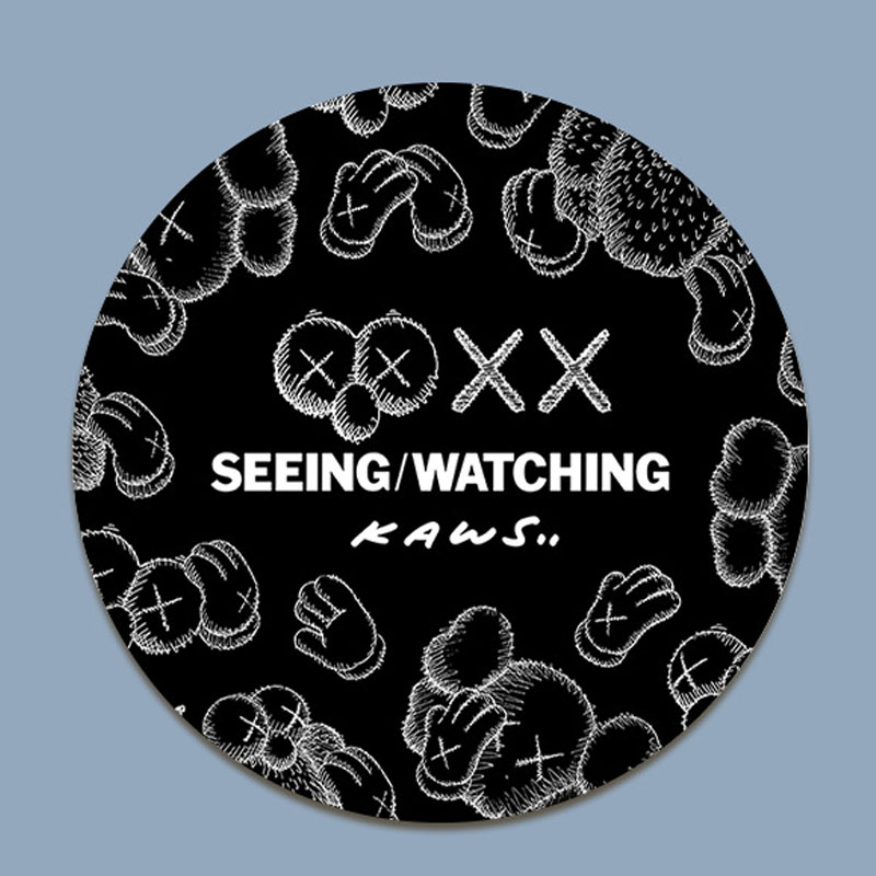 Miếng Lót Chuột Hình Tròn Siêu Dễ Thương - Hàng Chính Hãng - Kaws Black Tròn