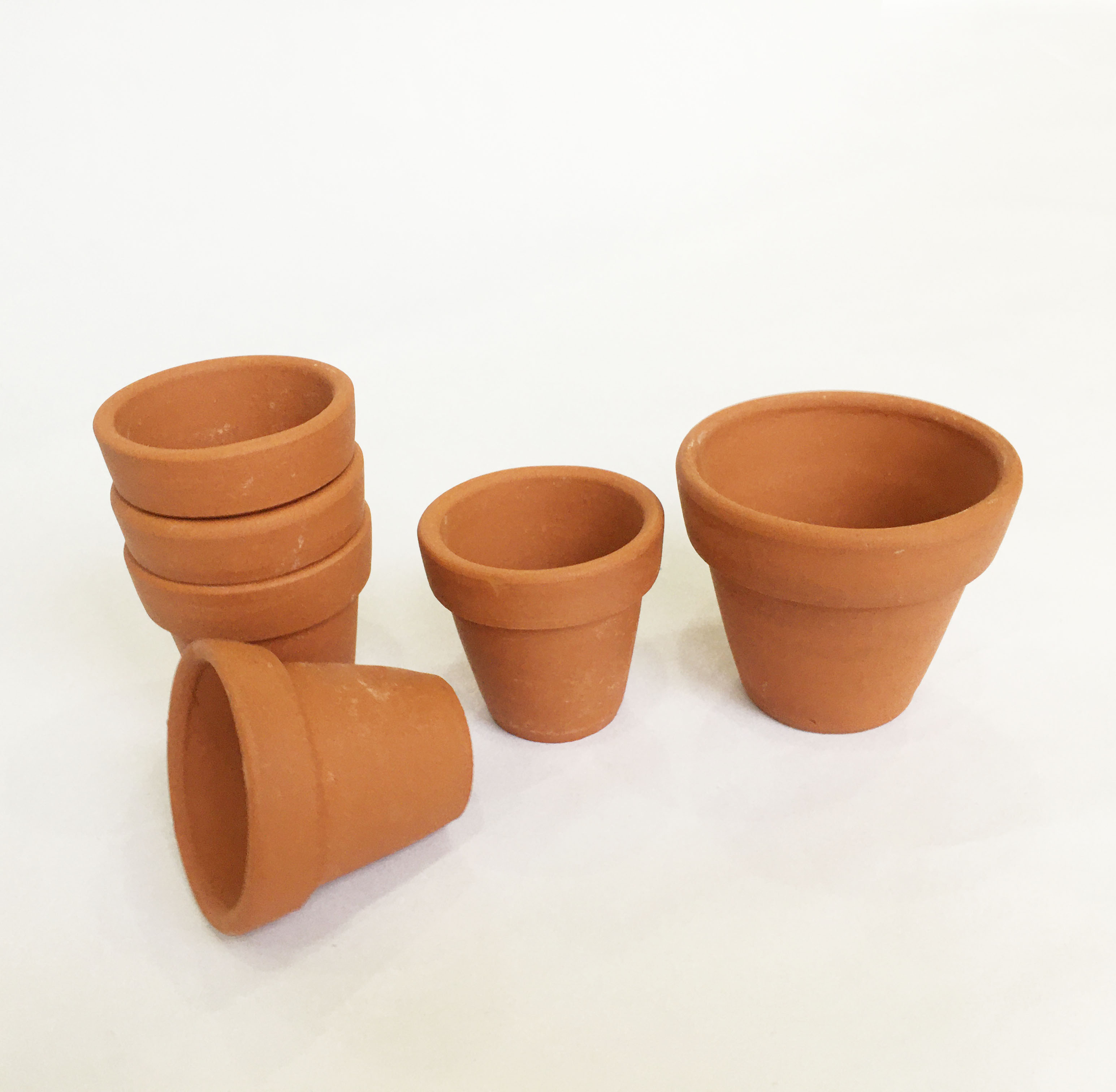 Combo 5 Chậu đất nung mini có lỗ xinh xắn, vintage làm chậu trồng sen đá, xương rồng, hoa handmade